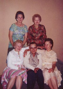 Alice Vanasse, Gladys Ague, Ethel Schulz, Walter Lundgren, and Hazel Zetterberg, about 1961